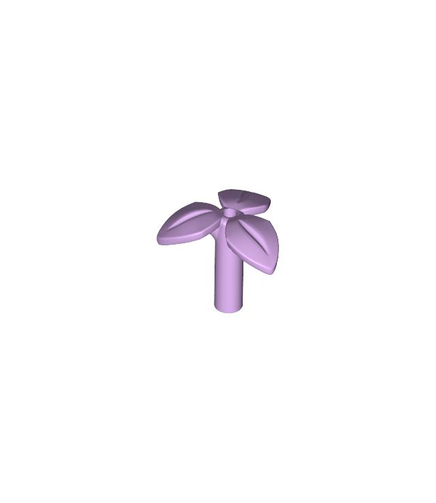 LEGO - Plantstengel met staaf, 3 bladeren en klein pen­gat - Lavender | N