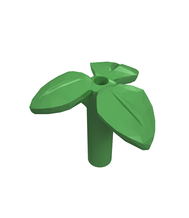 LEGO - Plantstengel met staaf, 3 bladeren en klein pen­gat - Bright Green | N