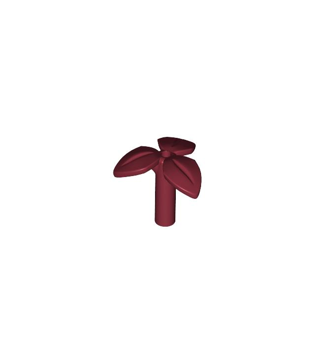 LEGO - Plantstengel met staaf, 3 bladeren en klein pen­gat - Dark Red | N
