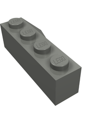 LEGO - Wig 4 x 2 hellend links - Dark Bluish Gray | N - Thumbnail