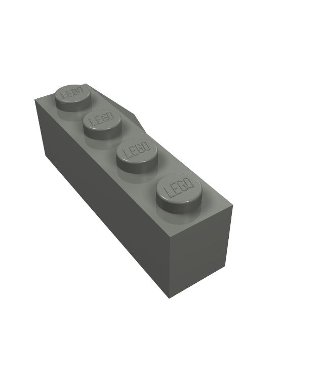 LEGO - Wig 4 x 2 hellend links - Dark Bluish Gray | N