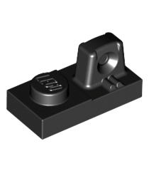LEGO - Scharnierplaat 1 x 2 vergrendelend met 1 vinger bovenop - Black | N - Thumbnail
