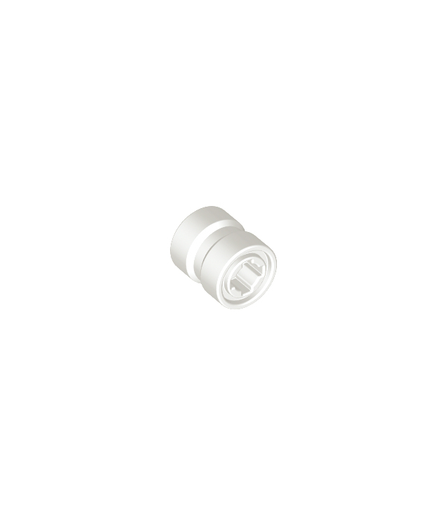 LEGO - Wiel Ø8 mm x 9 mm voor slicks, gat met inkeping voor wielhouderpen, versterkte achterkant - White | N