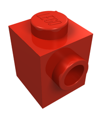 LEGO - Steen, gemodificeerd 1 x 1 met noppen op 2 aangrenzende zijden - Red | N - Thumbnail