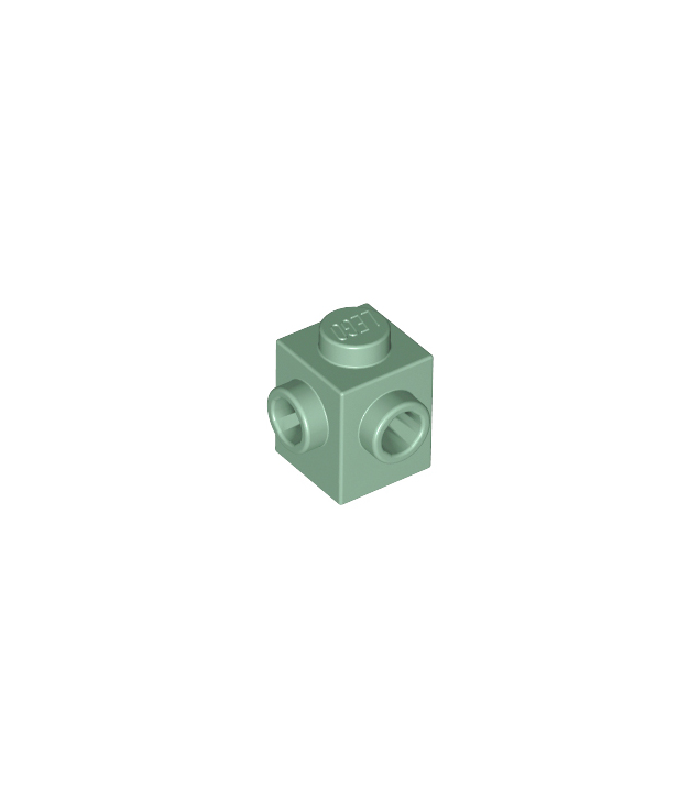 LEGO - Steen, gemodificeerd 1 x 1 met noppen op 2 aangrenzende zijden - Sand Green | N