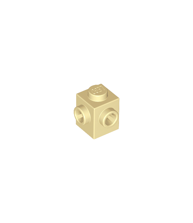 LEGO - Steen, gemodificeerd 1 x 1 met noppen op 2 aangrenzende zijden - Tan | N