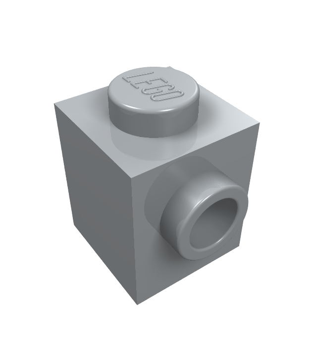 LEGO - Steen, gemodificeerd 1 x 1 met noppen op 2 aangrenzende zijden - Light Bluish Gray | N