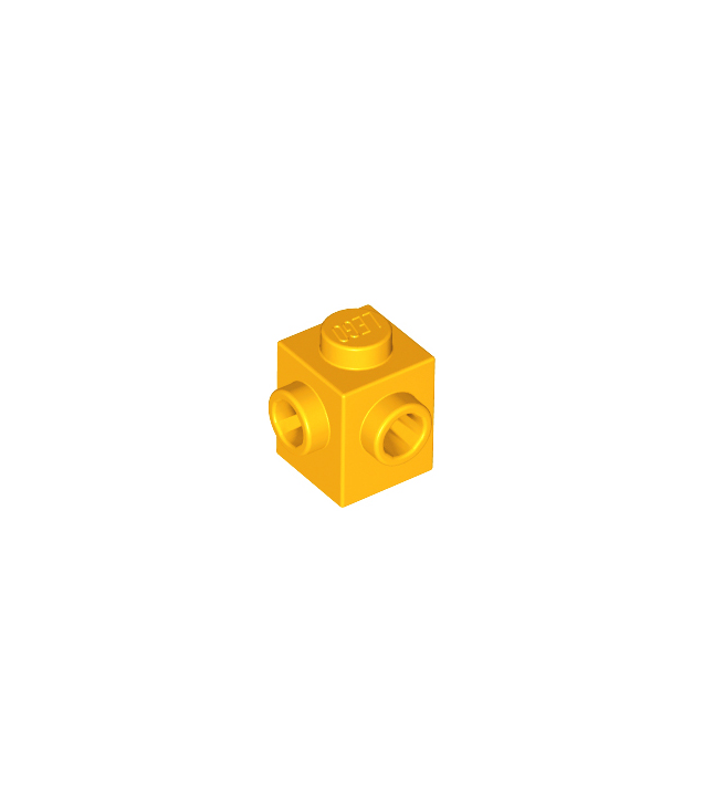 LEGO - Steen, gemodificeerd 1 x 1 met noppen op 2 aangrenzende zijden - Bright Light Orange | N