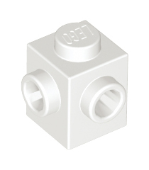 LEGO - Steen, gemodificeerd 1 x 1 met noppen op 2 aangrenzende zijden - White | N - Thumbnail