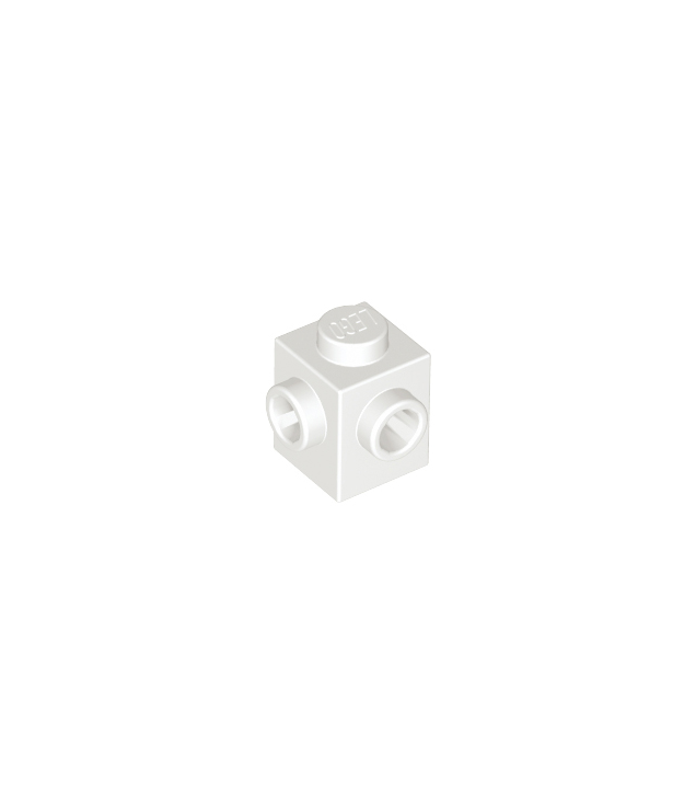 LEGO - Steen, gemodificeerd 1 x 1 met noppen op 2 aangrenzende zijden - White | N