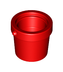 LEGO - Minifiguur-accessoire, emmer 1 x 1 x 1 taps toelopend met handgreephouders - Red | N - Thumbnail