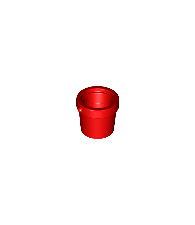 LEGO - Minifiguur-accessoire, emmer 1 x 1 x 1 taps toelopend met handgreephouders - Red | N