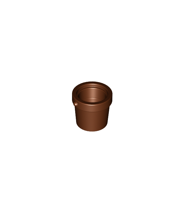 LEGO - Minifiguur-accessoire, emmer 1 x 1 x 1 taps toelopend met handgreephouders - Reddish Brown | N