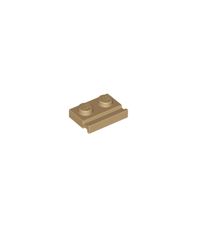 LEGO - Plaat, gemodificeerd 1 x 2 met deurrail - Dark Tan | N