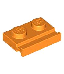 LEGO - Plaat, gemodificeerd 1 x 2 met deurrail - Orange | N - Thumbnail