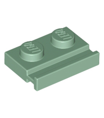 LEGO - Plaat, gemodificeerd 1 x 2 met deurrail - Sand Green | N - Thumbnail