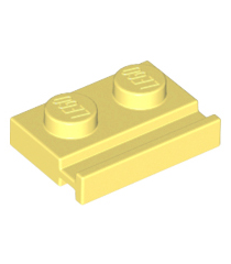 LEGO - Plaat, gemodificeerd 1 x 2 met deurrail - Bright Light Yellow | N - Thumbnail