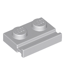 LEGO - Plaat, gemodificeerd 1 x 2 met deurrail - Light Bluish Gray | N - Thumbnail