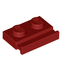 LEGO - Plaat, gemodificeerd 1 x 2 met deurrail - Dark Red | N - Thumbnail