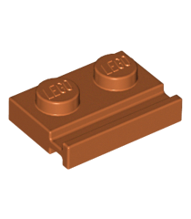 LEGO - Plaat, gemodificeerd 1 x 2 met deurrail - Dark Orange | N - Thumbnail