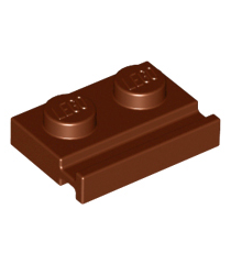 LEGO - Plaat, gemodificeerd 1 x 2 met deurrail - Reddish Brown | N - Thumbnail