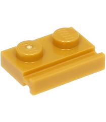 LEGO - Plaat, gemodificeerd 1 x 2 met deurrail - Pearl Gold | N - Thumbnail