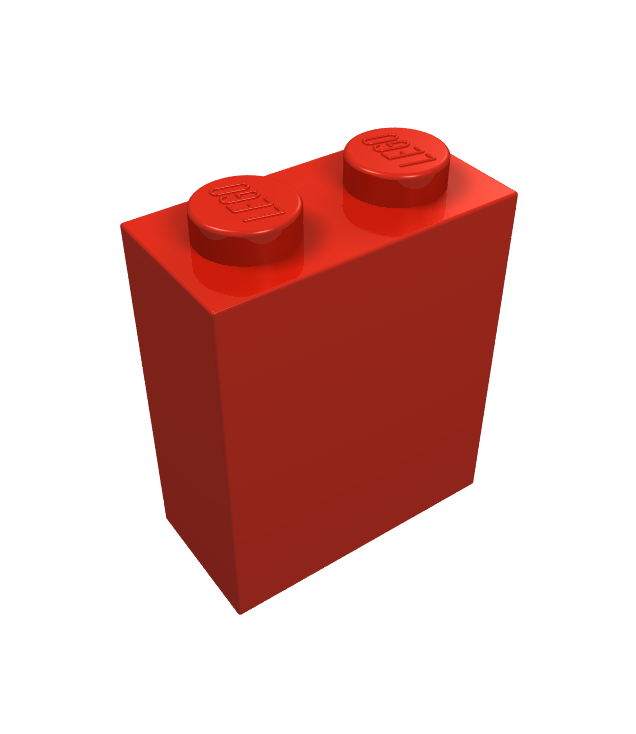 LEGO - Steen 1 x 2 x 2 met interne ashouder - Red | N