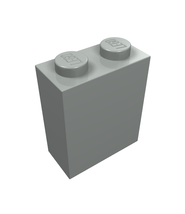 LEGO - Steen 1 x 2 x 2 met interne ashouder - Light Gray | N