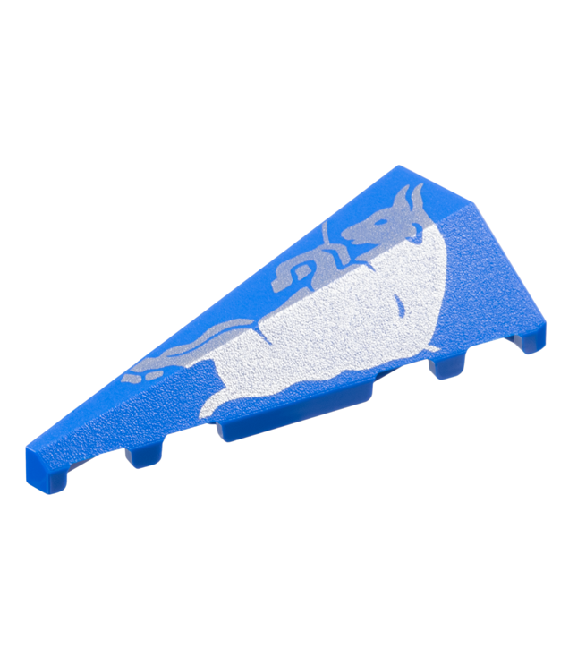 LEGO - Wig 5 x 2 links met zilveren stier­patroon - Blue | N