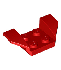 LEGO - Voertuig, spatbord 2 x 4 met uitlopende vleugels - Red | N - Thumbnail