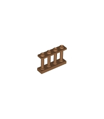 LEGO - Hek 1 x 4 x 2 met spijlen en 4 noppen - Medium Nougat | N - Thumbnail
