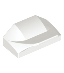 LEGO - Helling, gebogen 1 x 2 x 2/3 vleugeltip - White | N - Thumbnail