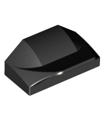 LEGO - Helling, gebogen 1 x 2 x 2/3 vleugeltip - Black | N - Thumbnail