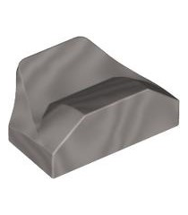 LEGO - Helling, gebogen 1 x 2 x 2/3 vleugeltip - Metallic Silver | N - Thumbnail