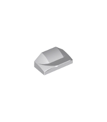 LEGO - Helling, gebogen 1 x 2 x 2/3 vleugeltip - Light Bluish Gray | N - Thumbnail