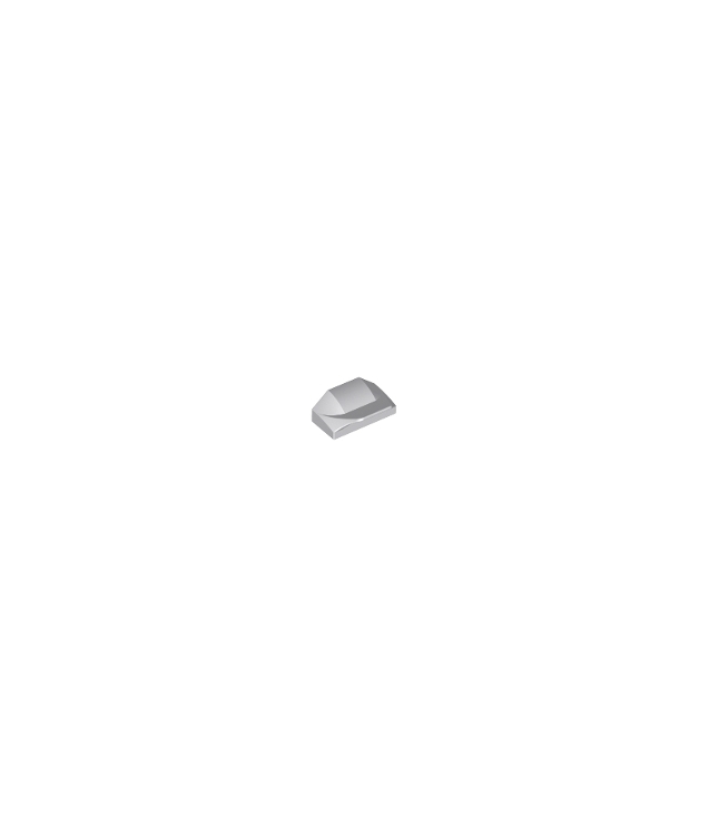 LEGO - Helling, gebogen 1 x 2 x 2/3 vleugeltip - Light Bluish Gray | N