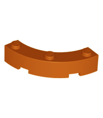LEGO - Steen, ronde hoek 4 x 4 macaroni breed met 3 noppen - Dark Orange | N - Thumbnail
