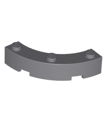 LEGO - Steen, ronde hoek 4 x 4 macaroni breed met 3 noppen - Dark Bluish Gray | N - Thumbnail