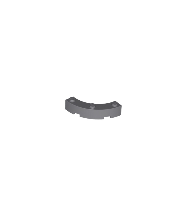 LEGO - Steen, ronde hoek 4 x 4 macaroni breed met 3 noppen - Dark Bluish Gray | N