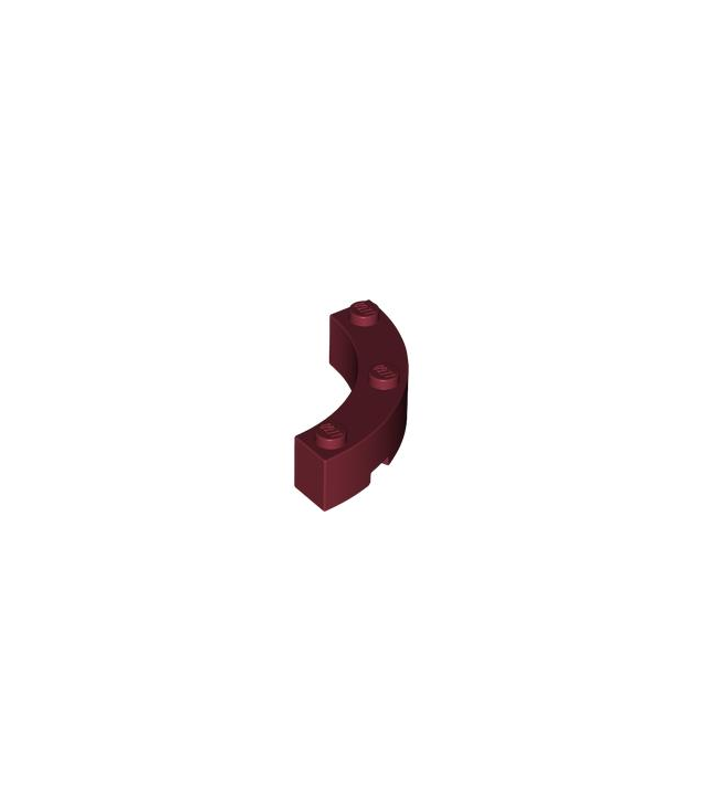 LEGO - Steen, ronde hoek 4 x 4 macaroni breed met 3 noppen - Dark Red | N