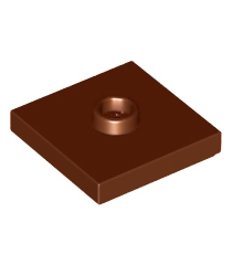 LEGO - Plaat, gemodificeerd 2 x 2 met groef en 1 nop in midden (jumper) - Reddish Brown | N - Thumbnail