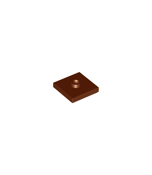 LEGO - Plaat, gemodificeerd 2 x 2 met groef en 1 nop in midden (jumper) - Reddish Brown | N