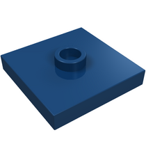 LEGO - Plaat, gemodificeerd 2 x 2 met groef en 1 nop in midden (jumper) - Dark Blue | N - Thumbnail
