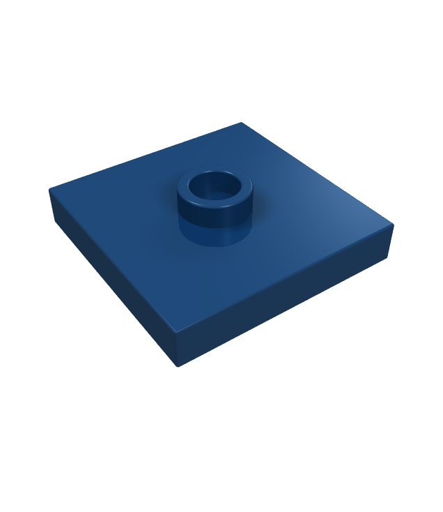 LEGO - Plaat, gemodificeerd 2 x 2 met groef en 1 nop in midden (jumper) - Dark Blue | N