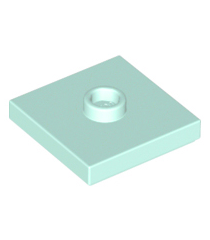 LEGO - Plaat, gemodificeerd 2 x 2 met groef en 1 nop in midden (jumper) - Light Aqua | N - Thumbnail