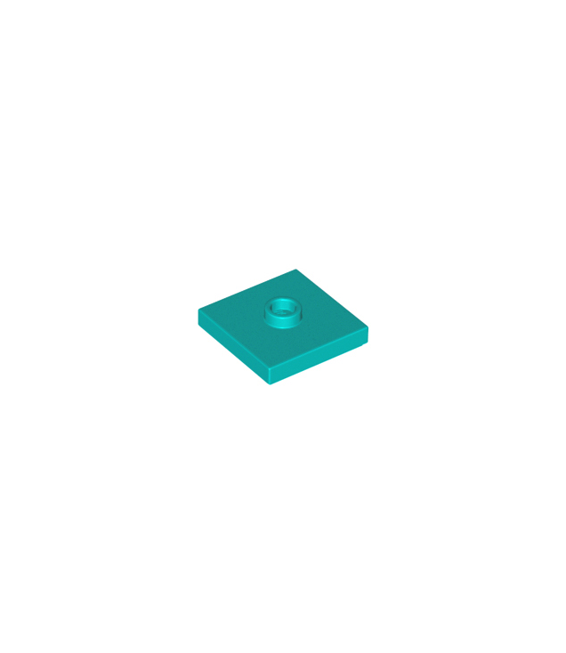 LEGO - Plaat, gemodificeerd 2 x 2 met groef en 1 nop in midden (jumper) - Dark Turquoise | N