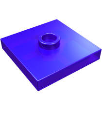 LEGO - Plaat, gemodificeerd 2 x 2 met groef en 1 nop in midden (jumper) - Trans-Purple | N - Thumbnail