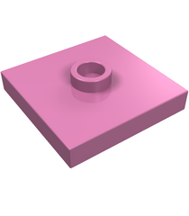 LEGO - Plaat, gemodificeerd 2 x 2 met groef en 1 nop in midden (jumper) - Dark Pink | N - Thumbnail