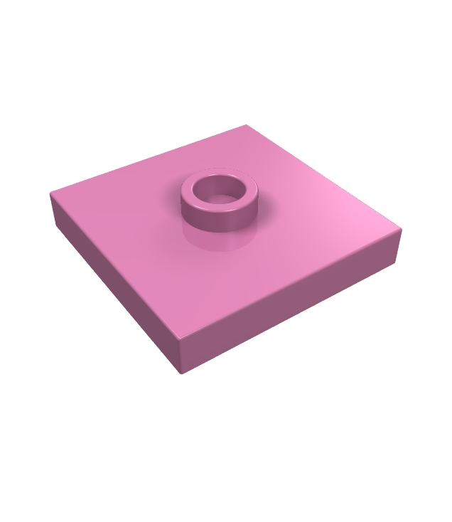 LEGO - Plaat, gemodificeerd 2 x 2 met groef en 1 nop in midden (jumper) - Dark Pink | N
