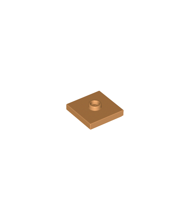 LEGO - Plaat, gemodificeerd 2 x 2 met groef en 1 nop in midden (jumper) - Medium Nougat | N